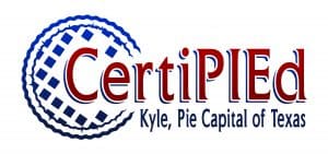 A logo for certiplus kyle, pie capital of the world.