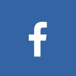 A blue background with the facebook logo in white.