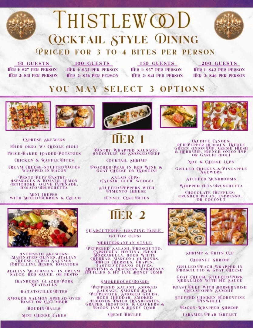 Cocktail Style Dining